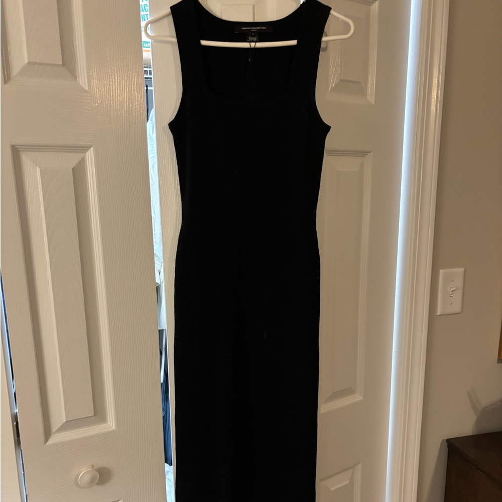 French Connection Black Sheath Midi Dress